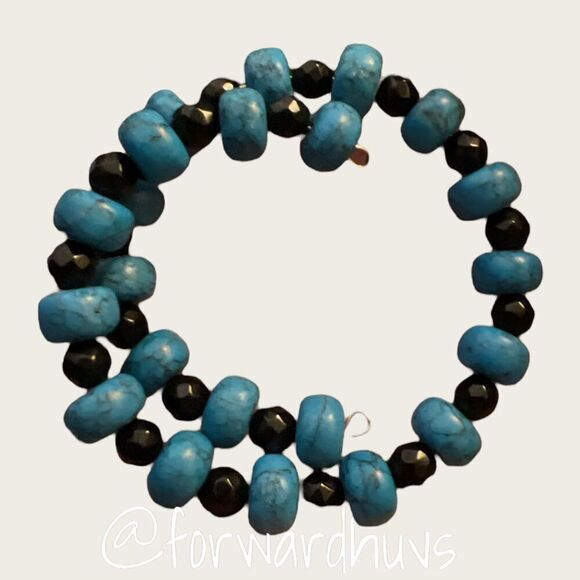 Bundle Sale 3 for $15 | Faux Turquoise Wrap Bracelet - Picture 5 of 7